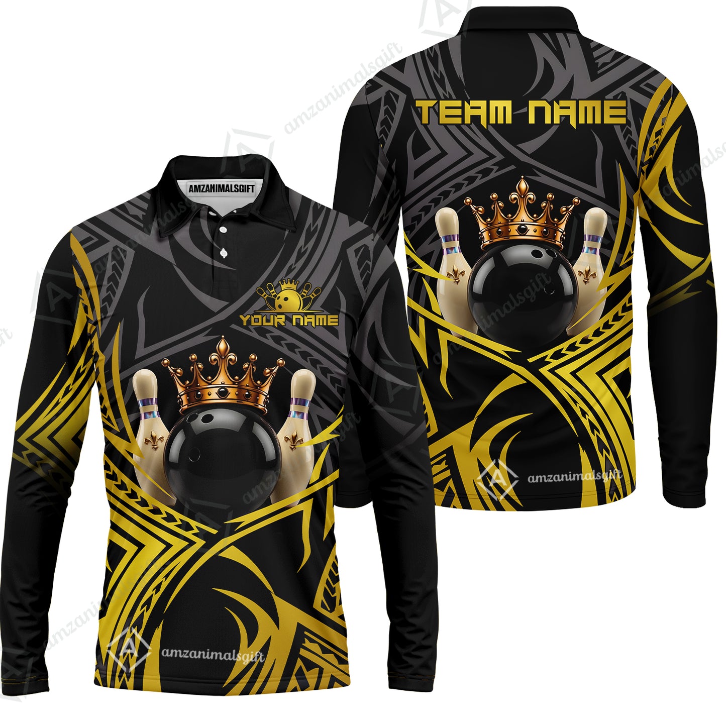 Long Sleeve Polo Shirt||Yellow