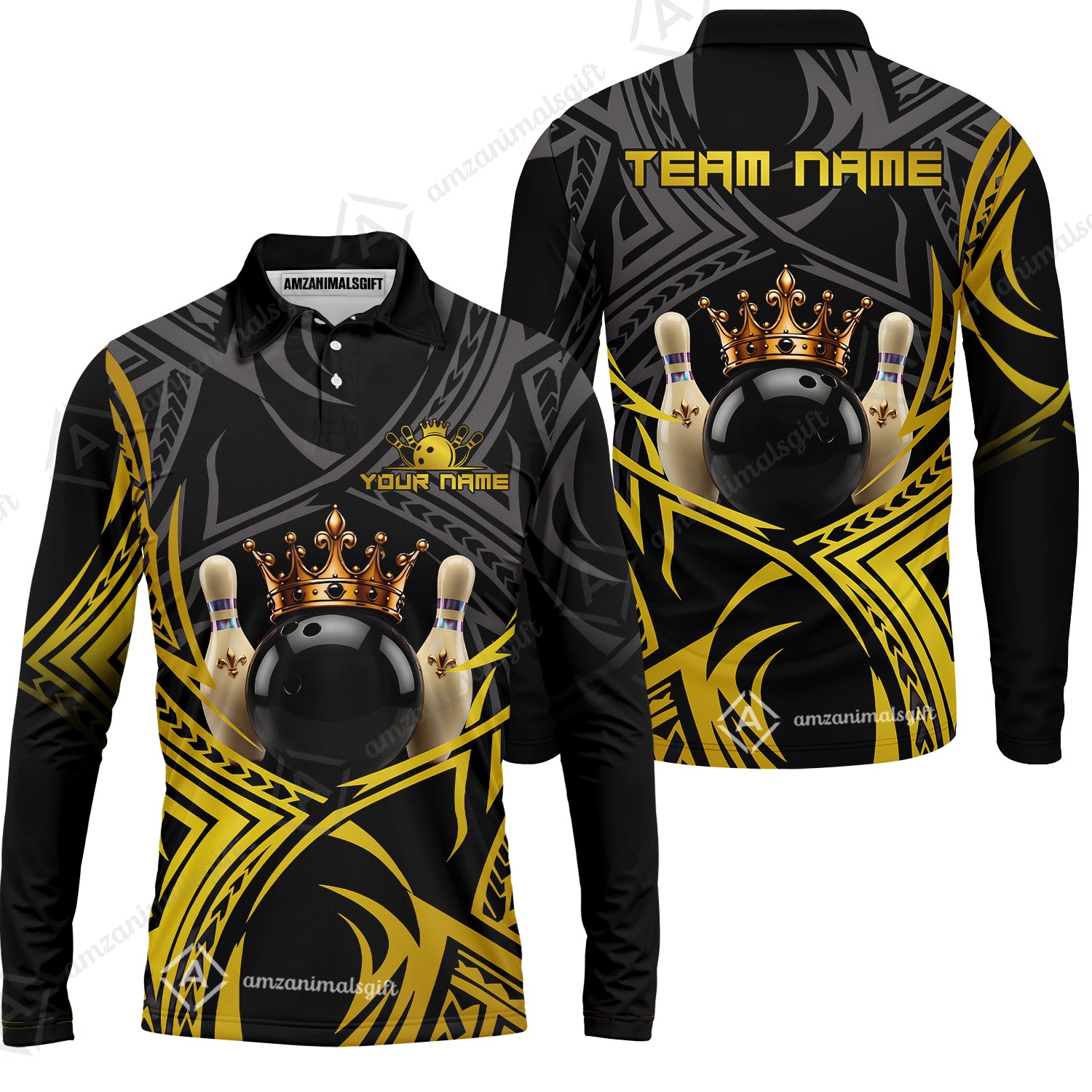 Long Sleeve Polo Shirt||Yellow