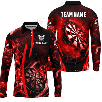 Custom Darts Jersey Polo Shirt, Vibrant Neon Darts, Custom Dart Jersey Team Shirt For Players With Name & Team Name