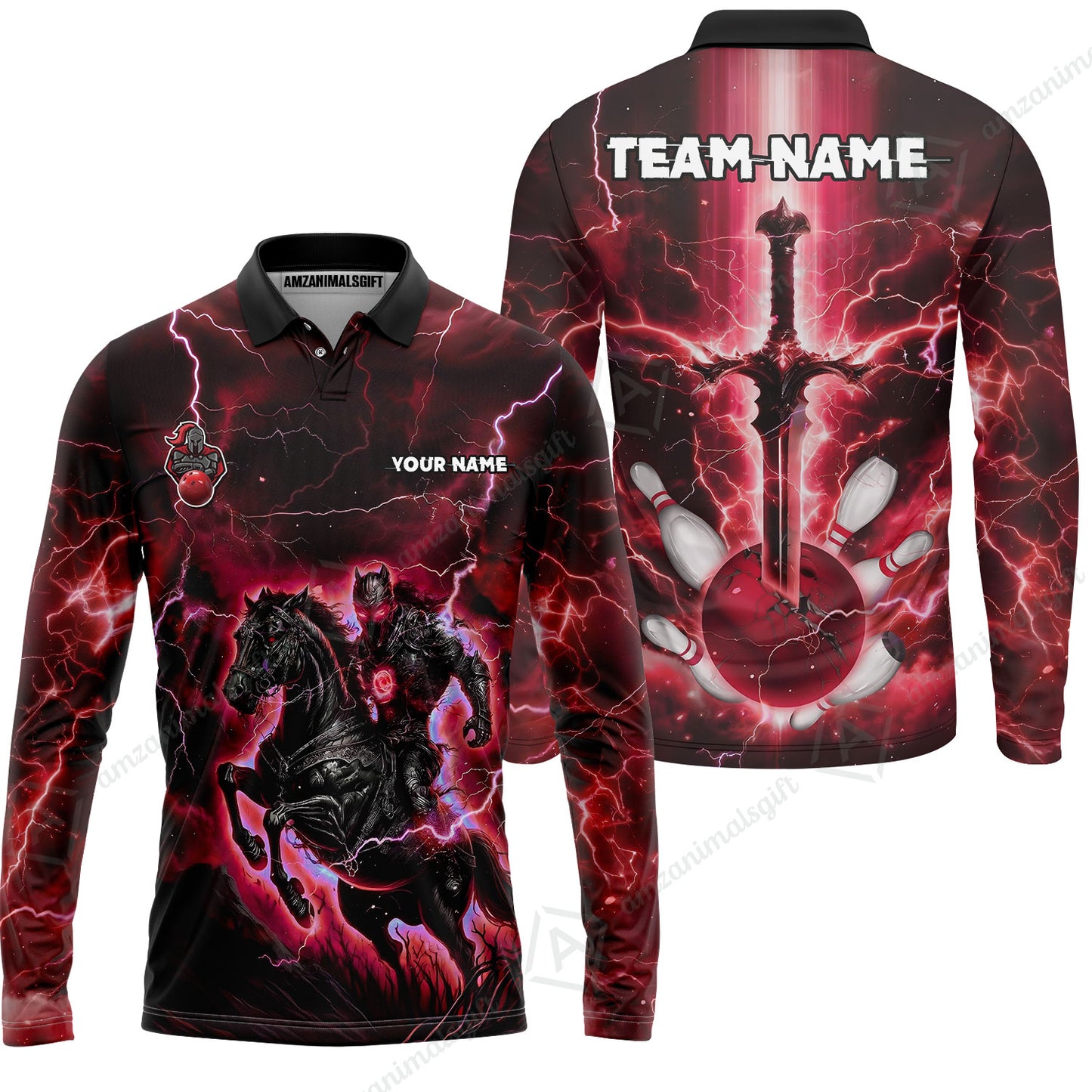 Custom Bowling Jersey Polo Shirt, Dark Knight Bowling, Custom Bowling Jersey Team Shirt For Players With Name & Team Name