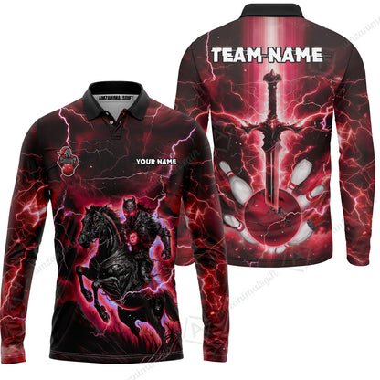 Custom Bowling Jersey Polo Shirt, Dark Knight Bowling, Custom Bowling Jersey Team Shirt For Players With Name & Team Name