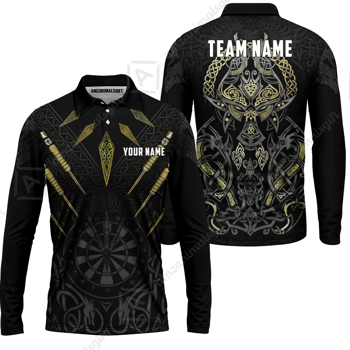 Custom Darts Team Jersey, Personalized Viking Darts Polo Shirt For Players With Name & Team Name