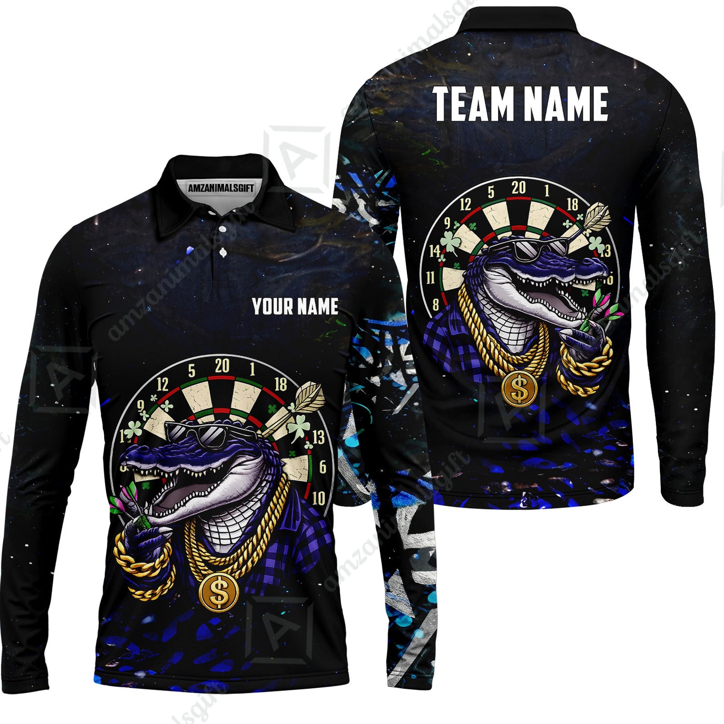 Custom Darts Team Jersey, Personalized Alligator Dart Jersey Shirt For Players With Name & Team Name