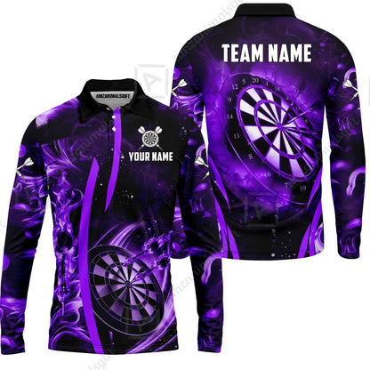 Custom Darts Jersey Polo Shirt, Vibrant Neon Darts, Custom Dart Jersey Team Shirt For Players With Name & Team Name