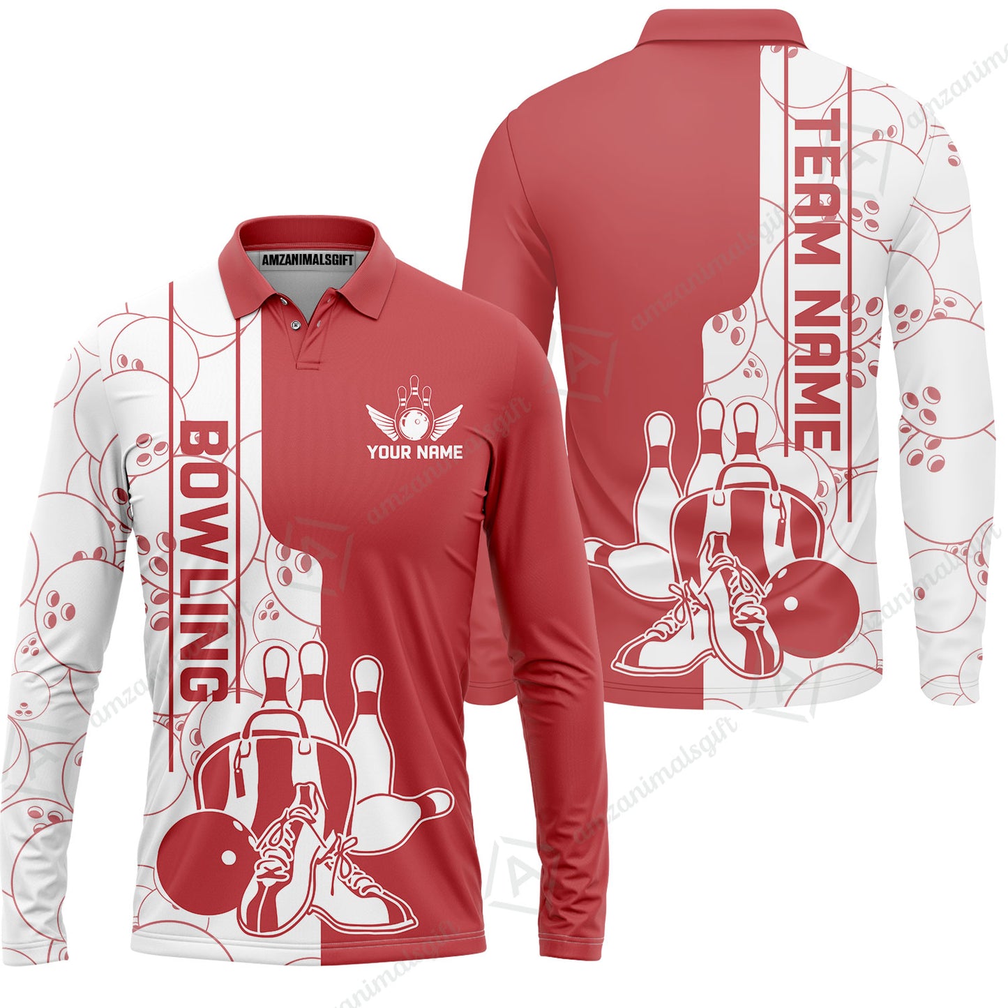 Custom Bowling Team Jersey Bowling Shoes Polo Shirts, Bowling Team Uniforms, Personalized Name And Team Name