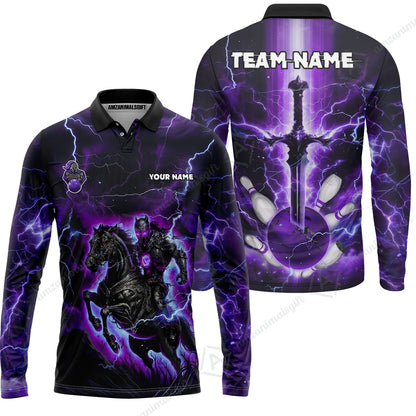 Custom Bowling Jersey Polo Shirt, Dark Knight Bowling, Custom Bowling Jersey Team Shirt For Players With Name & Team Name