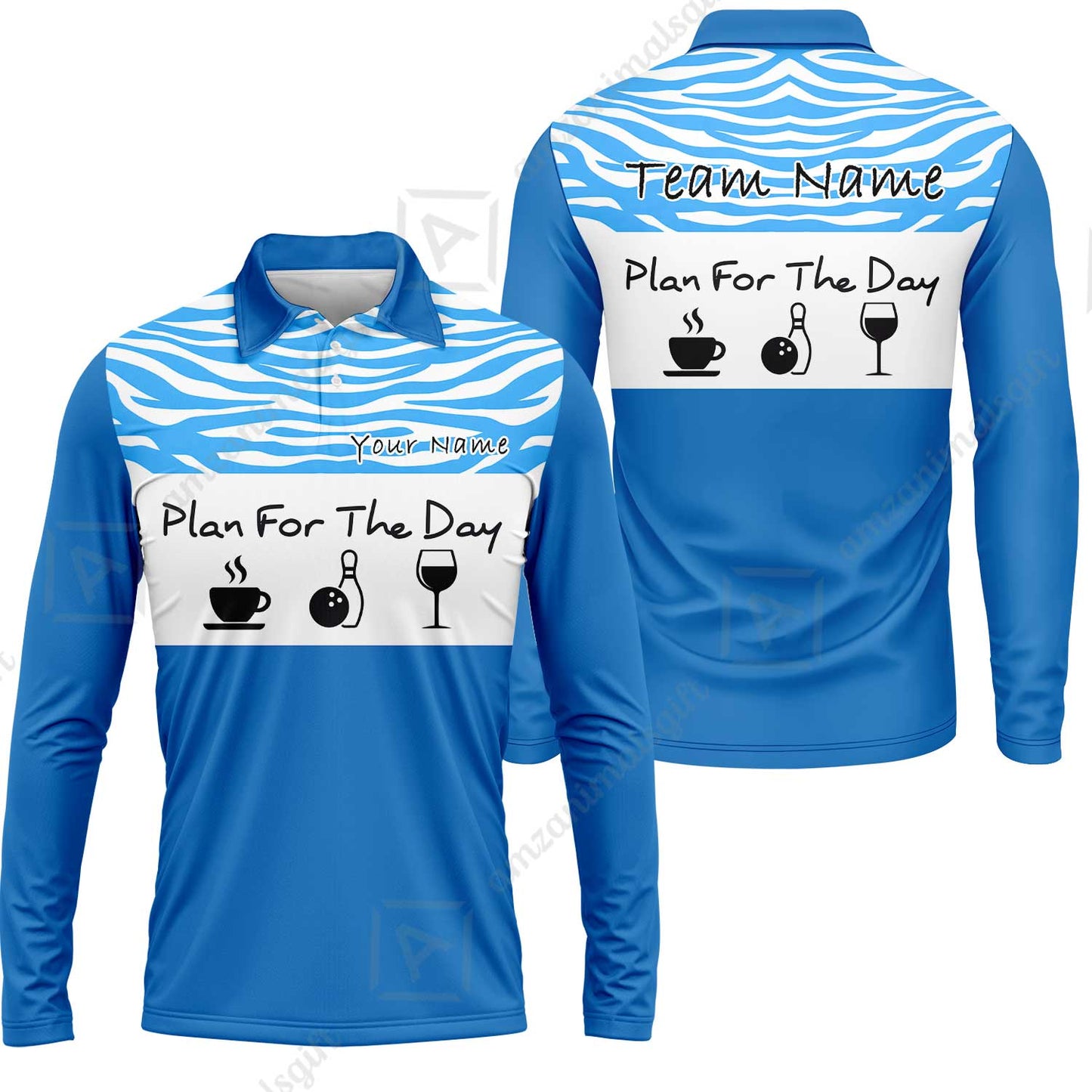 Custom Bowling Jersey Polo Shirt, Pink Zebra Pattern Bowling, Custom Bowling Jersey Team Shirt For Players With Name & Team Name