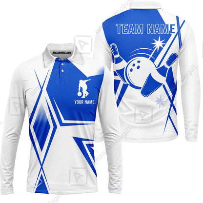 Custom Bowling Team Jersey,  Custom Name And Team Name Bowling Jersey Multicolor Polo Quarter-Zip Shirts, Custom Bowling Uniforms Jerseys