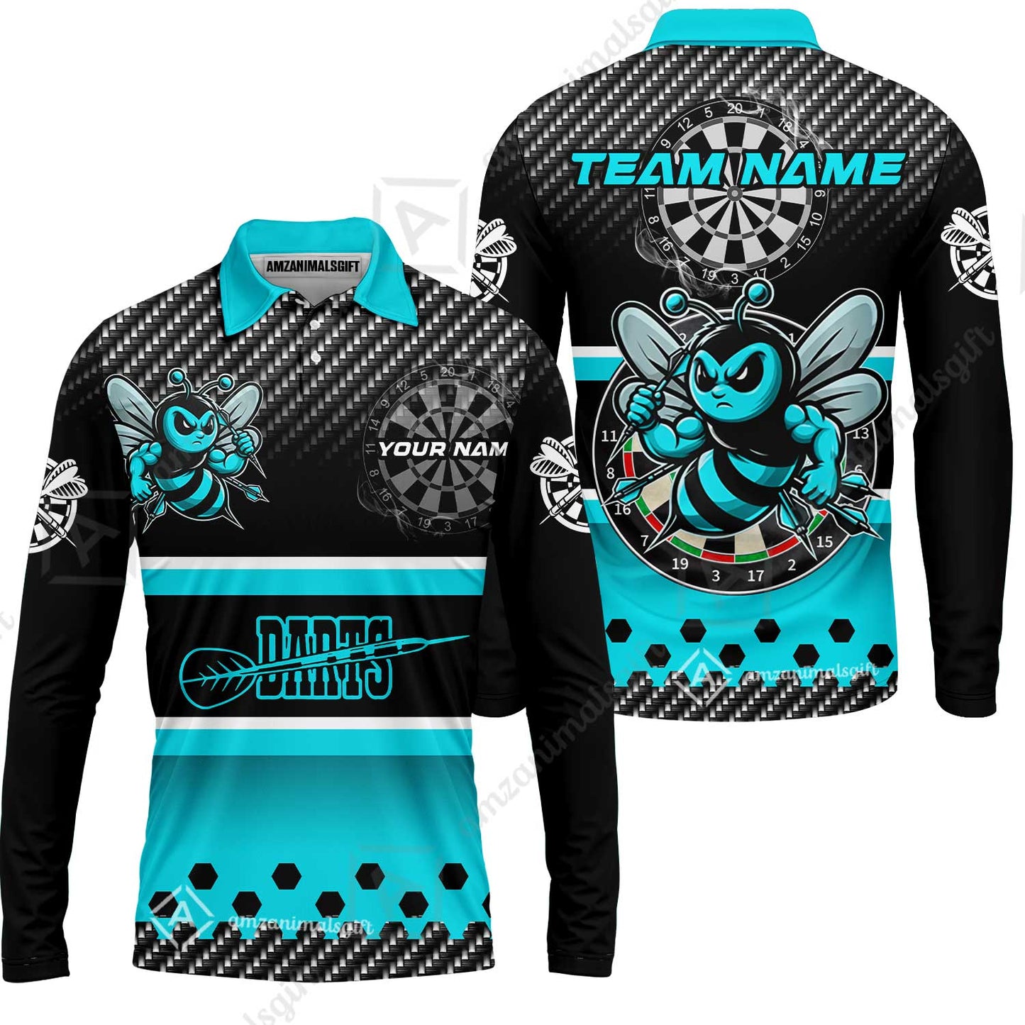 Custom Funny Bee Darts Unisex Polo Team Shirts, Custom Team League Darts Jersey Polo , Custom Darts Team Jerseys Uniform