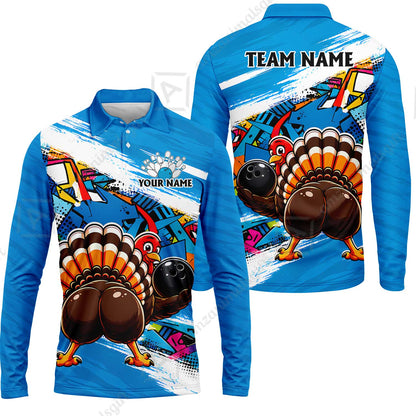 Custom Bowling Jersey Polo Shirt, Turkey Bowling, Personalized Name And Team Name