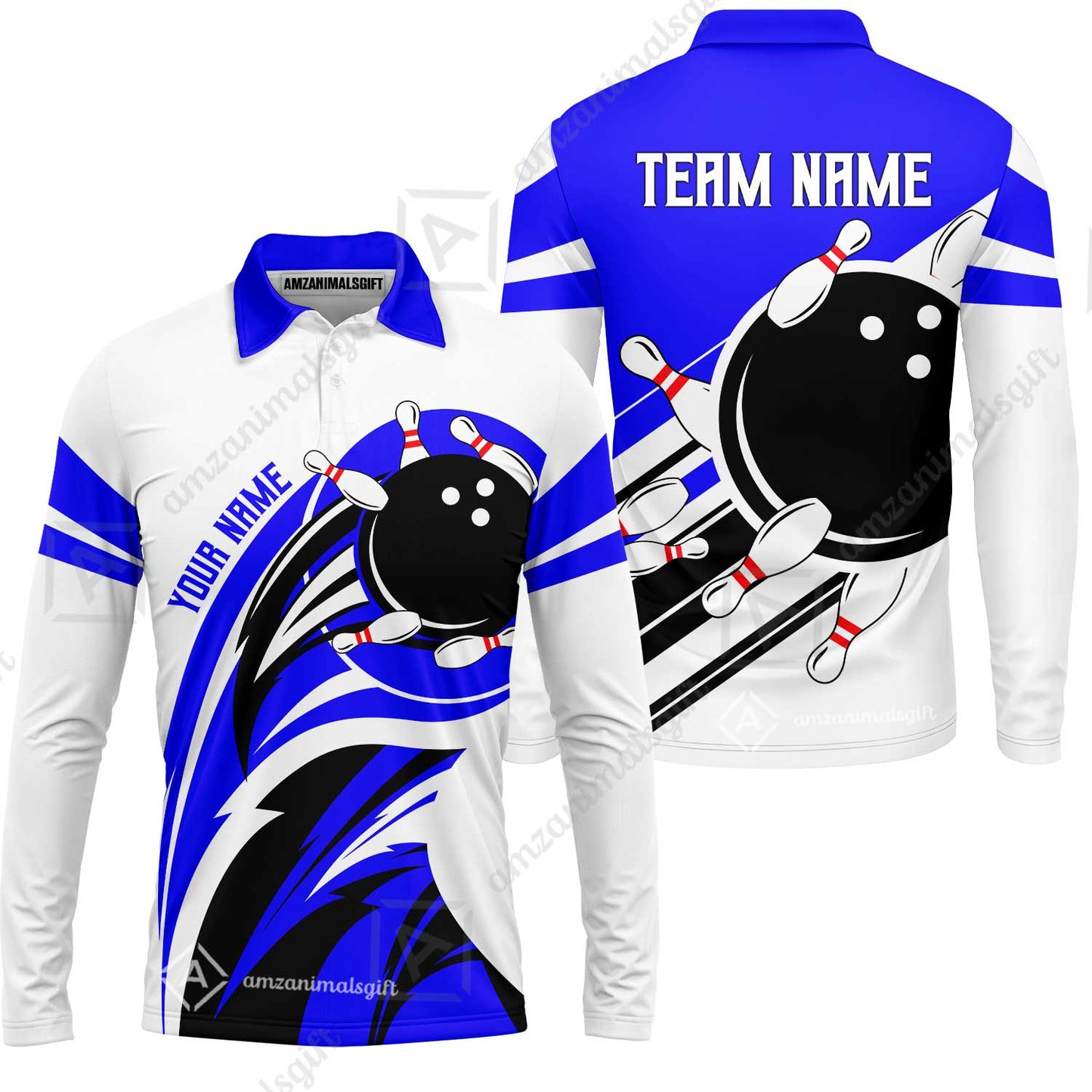 Custom Bowling Team Jersey, Bowling Player Jersey Multicolor Polo Quarter-Zip Shirts, Custom Bowling Uniforms Jerseys