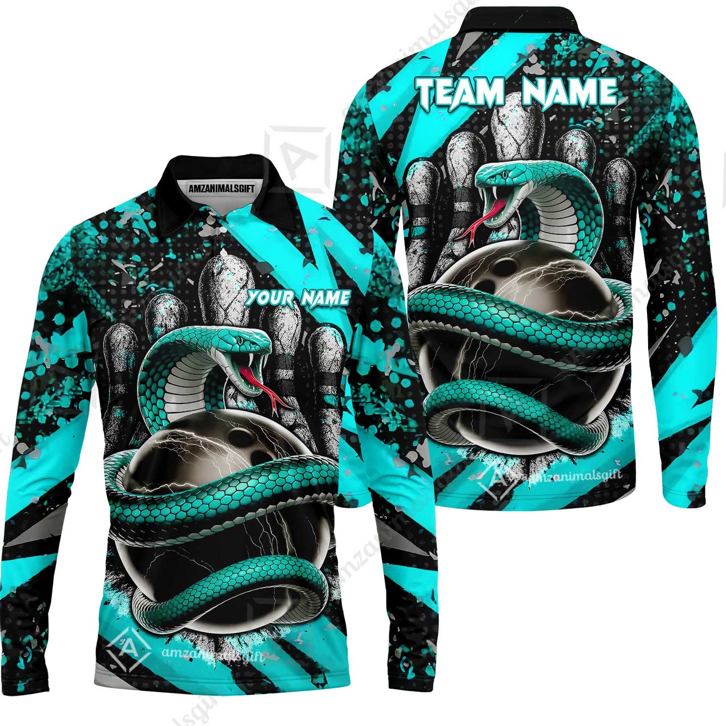 Custom Bowling Team Shirt, Bowling with King Cobra Multicolor, Bowling uniforms, King Cobra Bowling Shirt Personalized Name And Team Name