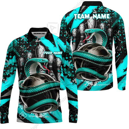 Custom Bowling Team Shirt, Bowling with King Cobra Multicolor, Bowling uniforms, King Cobra Bowling Shirt Personalized Name And Team Name