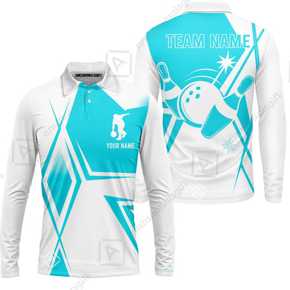 Custom Bowling Team Jersey,  Custom Name And Team Name Bowling Jersey Multicolor Polo Quarter-Zip Shirts, Custom Bowling Uniforms Jerseys