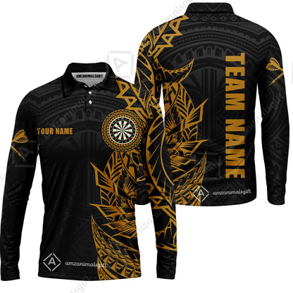Custom Tribal Darts Team Men Polo Shirts, Darts uniforms Tribal Darts Personalized Name And Team Name
