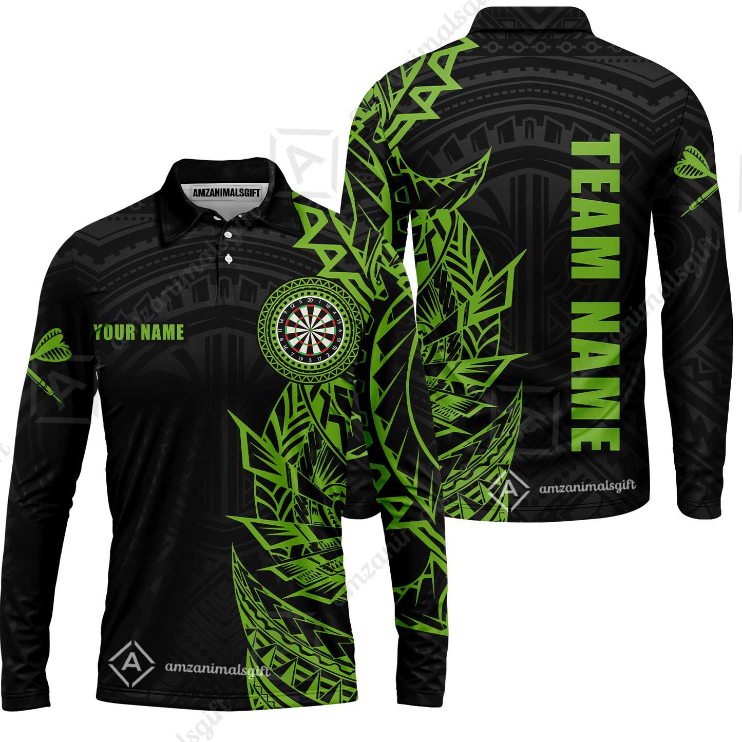 Custom Tribal Darts Team Men Polo Shirts, Darts uniforms Tribal Darts Personalized Name And Team Name