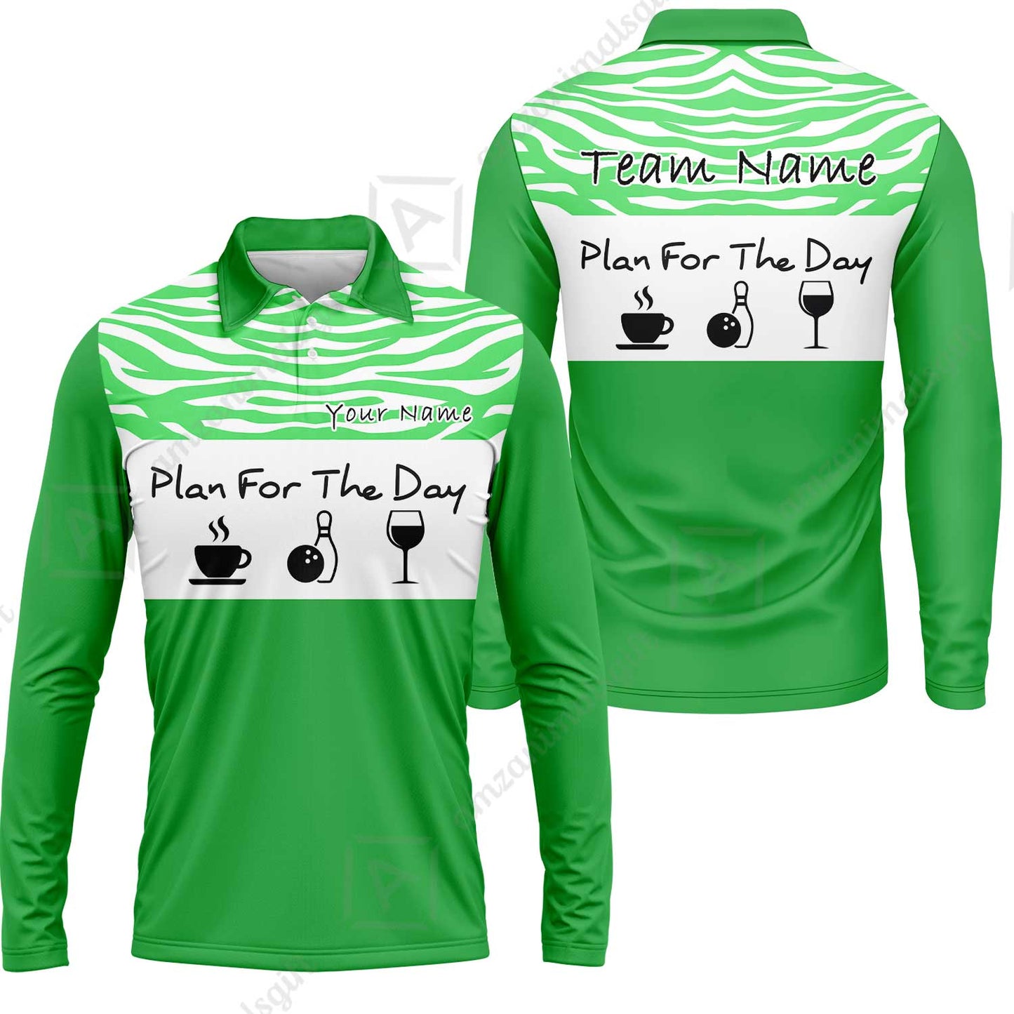 Custom Bowling Jersey Polo Shirt, Pink Zebra Pattern Bowling, Custom Bowling Jersey Team Shirt For Players With Name & Team Name