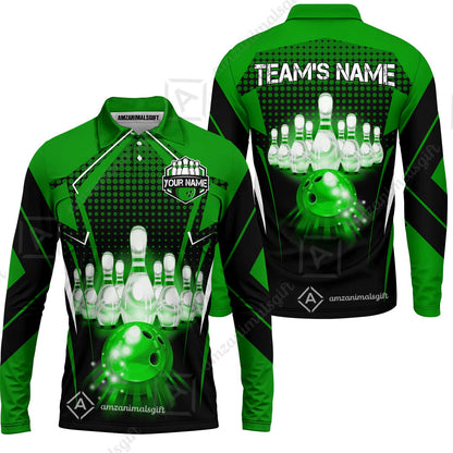 Custom Bowling Team Jerseys Polo Shirts, Bowling uniforms Ball & Pins Multicolor Jersey For Tournament Team Men Women Bowlers
