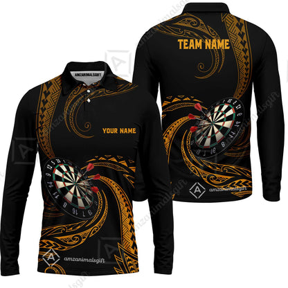 Custom Roll Tribal Darts Team Men Polo Shirts, Darts uniforms Roll Tribal Darts Personalized Name And Team Name