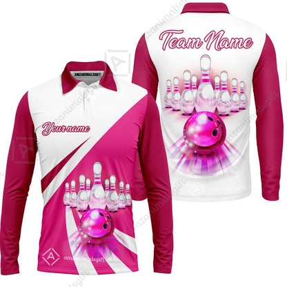 Bowling Customized Jersey White Green Shirt Rolling Bowling Tenpin Jersey Shirt, Outfit For Bowlers, Bowling Team