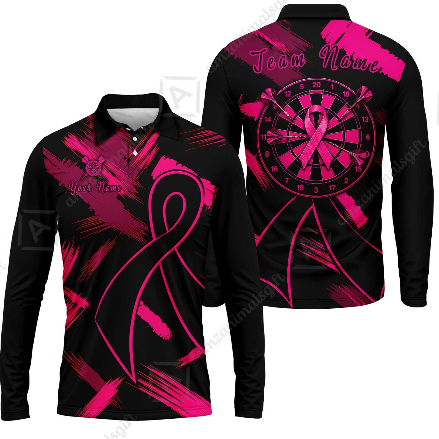 Custom Darts Jersey Polo Shirt, Ribbons Dart, Custom Dart Jersey Team Shirt For Players With Name & Team Name