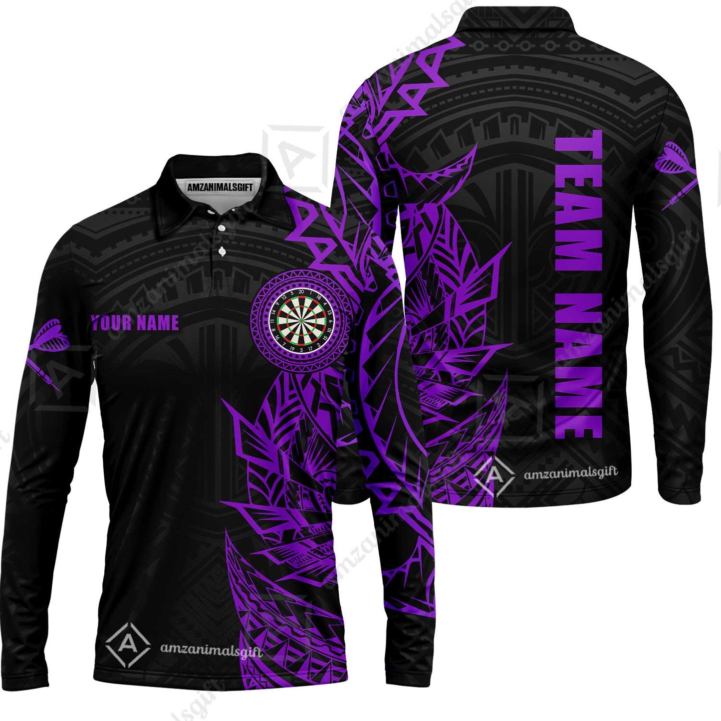 Custom Tribal Darts Team Men Polo Shirts, Darts uniforms Tribal Darts Personalized Name And Team Name