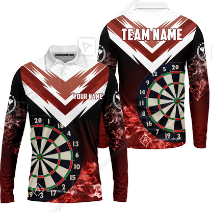 Custom Smoke Multi-Color Darts Quarter-Zip Team Shirts, Customized Name Team Name Darts Team Jerseys Uniform