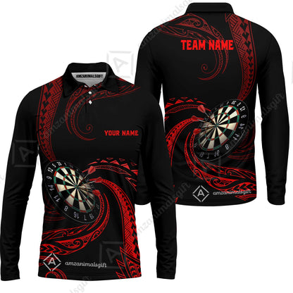 Custom Roll Tribal Darts Team Men Polo Shirts, Darts uniforms Roll Tribal Darts Personalized Name And Team Name