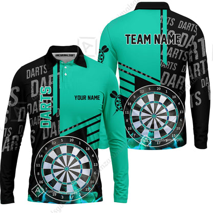 Custom Fire Darts Men Polo Team Shirts, Custom Darts League Team Jersey Polo , Custom Darts Team Jerseys Uniform