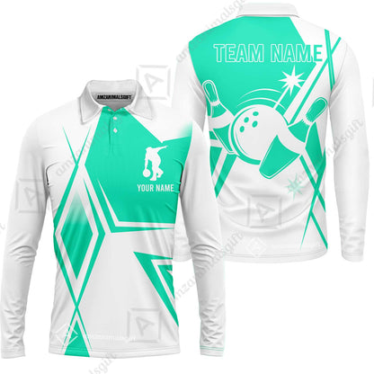 Custom Bowling Team Jersey, Bowling Player Jersey Multicolor Polo Quarter-Zip Shirts, Custom Bowling Uniforms Jerseys, Custom Name And Team Name