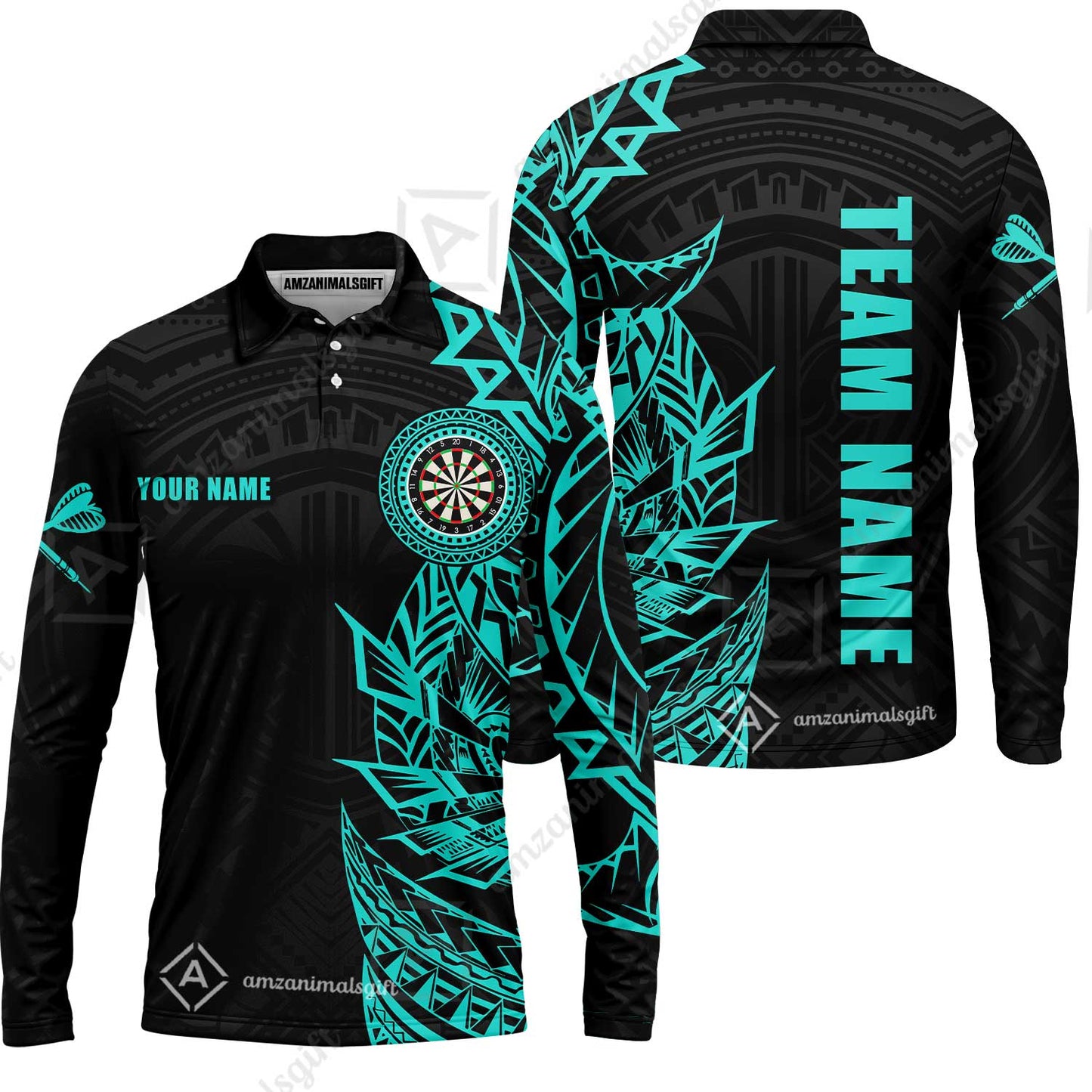 Custom Tribal Darts Team Men Polo Shirts, Darts uniforms Tribal Darts Personalized Name And Team Name