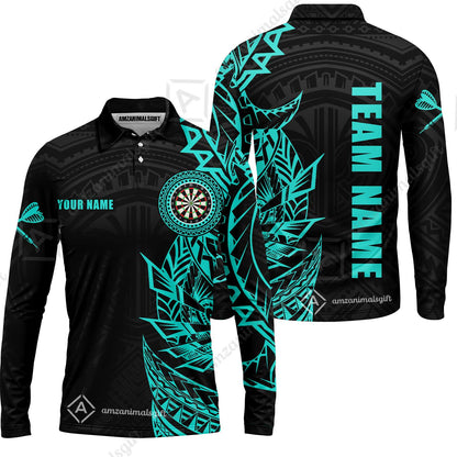 Custom Tribal Darts Team Men Polo Shirts, Darts uniforms Tribal Darts Personalized Name And Team Name
