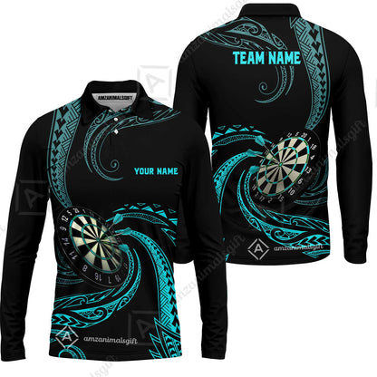 Custom Roll Tribal Darts Team Men Polo Shirts, Darts uniforms Roll Tribal Darts Personalized Name And Team Name