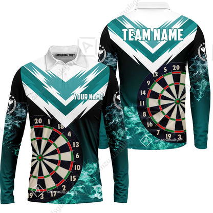 Custom Smoke Multi-Color Darts Quarter-Zip Team Shirts, Customized Name Team Name Darts Team Jerseys Uniform