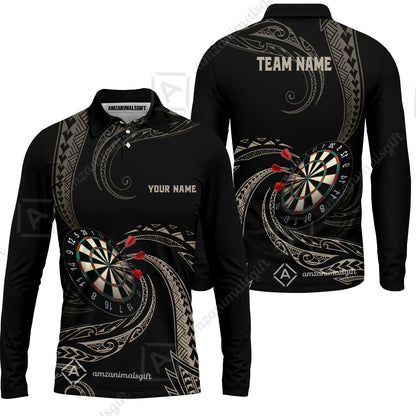 Custom Roll Tribal Darts Team Men Polo Shirts, Darts uniforms Roll Tribal Darts Personalized Name And Team Name