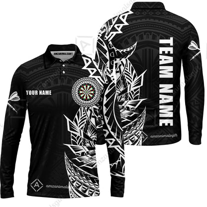 Custom Tribal Darts Team Men Polo Shirts, Darts uniforms Tribal Darts Personalized Name And Team Name