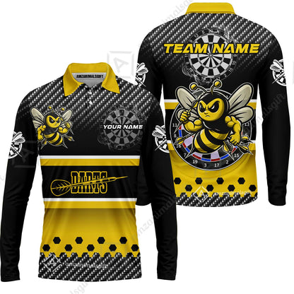 Custom Funny Bee Darts Unisex Polo Team Shirts, Custom Team League Darts Jersey Polo , Custom Darts Team Jerseys Uniform