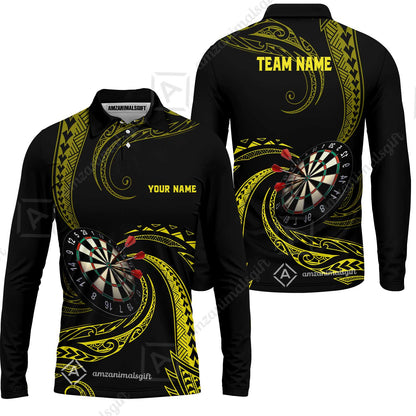Custom Roll Tribal Darts Team Men Polo Shirts, Darts uniforms Roll Tribal Darts Personalized Name And Team Name