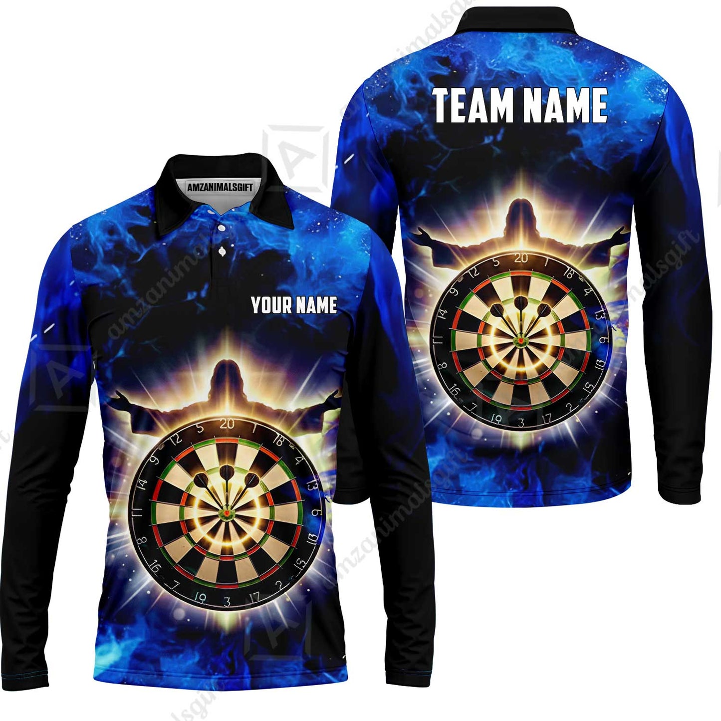 Custom Darts Team Jersey, Personalized Heavenly Strike Dart Polo Shirt For Players With Name & Team Name