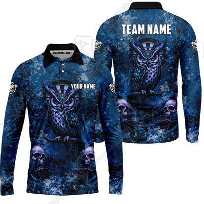 Custom Darts Team Jersey, Personalized Spooky Owl Jersey Shirt For Players With Name & Team Name