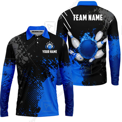 Custom Bowling Jersey Polo Shirt, Fire Ball Bowling, Custom Bowling Jersey Team Shirt For Players With Name & Team Name