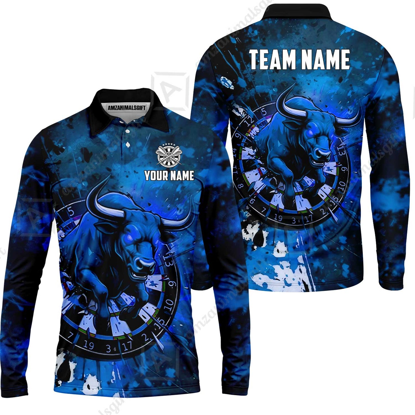 Custom Darts Team Jersey, Personalized Raging Bull Jersey Shirt For Players With Name & Team Name