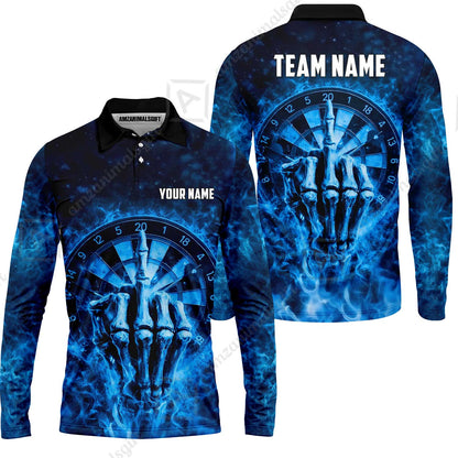 Custom Darts Team Jersey, Personalized Reaper Bullseye Dart Polo Shirt For Players With Name & Team Name