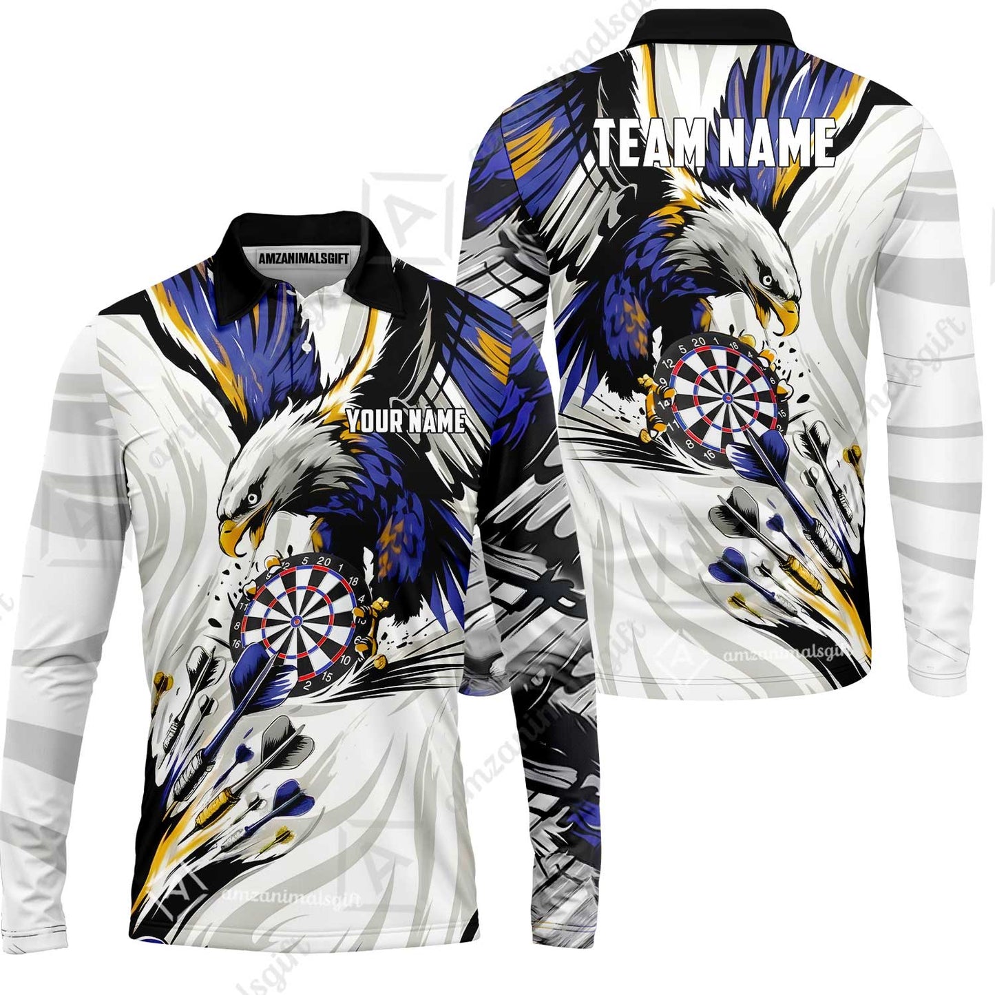 Custom Darts Team Jersey, Personalized Eagle Strike Dart Polo Shirt For Players With Name & Team Name