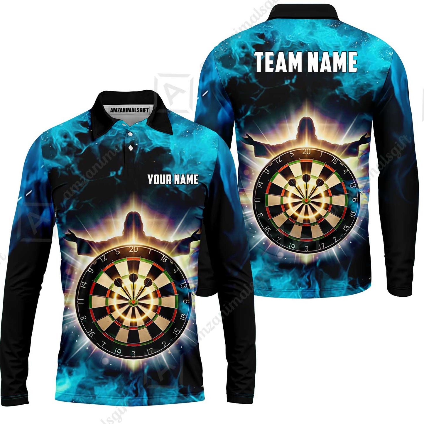 Custom Darts Team Jersey, Personalized Heavenly Strike Dart Polo Shirt For Players With Name & Team Name