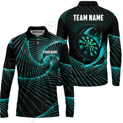 Custom Darts Team Jersey, Personalized Dark Flame Dart Polo Shirt For Players With Name & Team Name