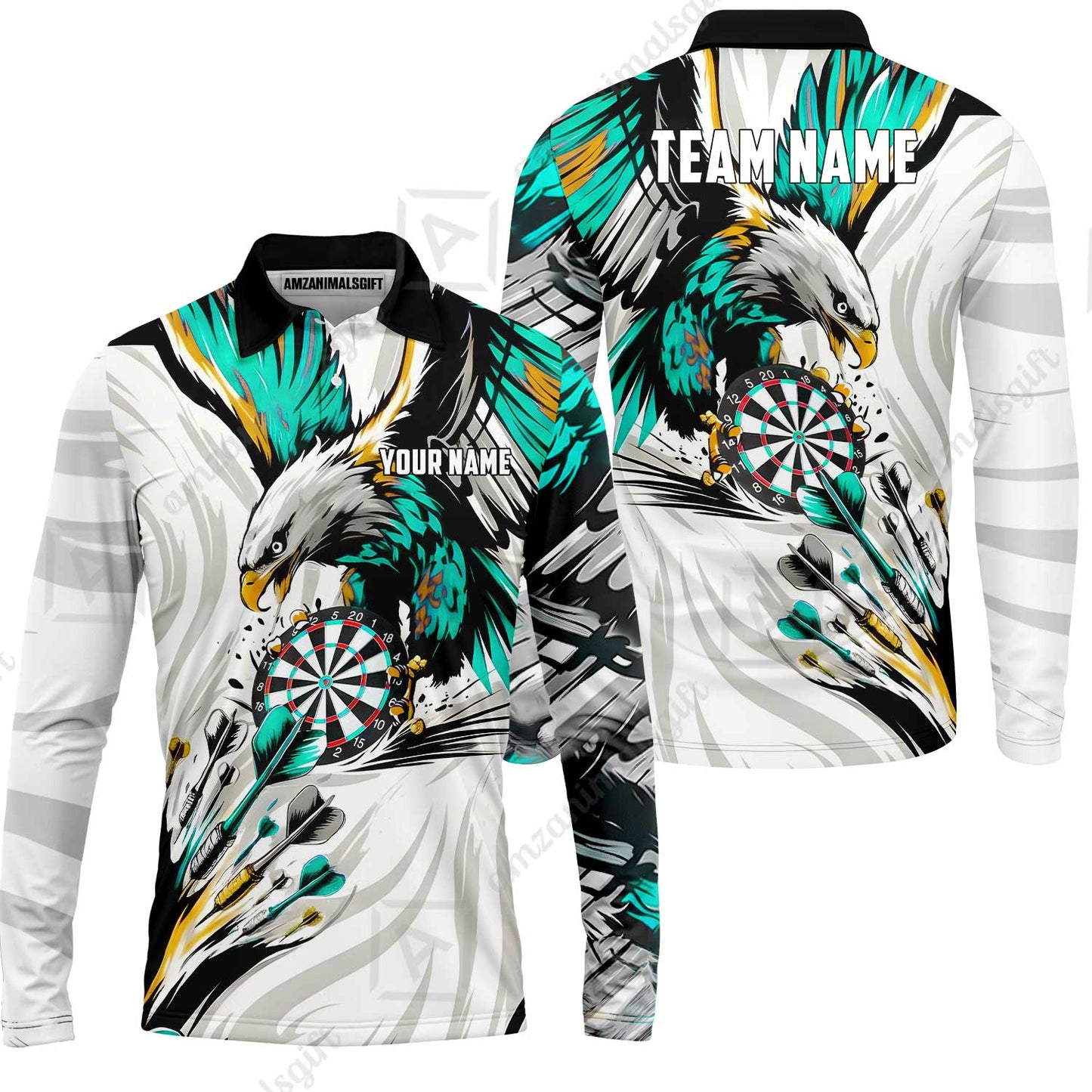 Custom Darts Team Jersey, Personalized Eagle Strike Dart Polo Shirt For Players With Name & Team Name