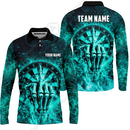 Custom Darts Team Jersey, Personalized Reaper Bullseye Dart Polo Shirt For Players With Name & Team Name