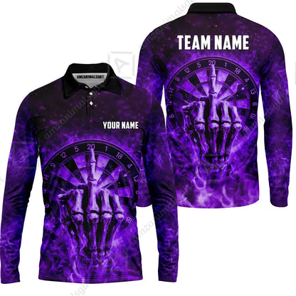 Custom Darts Team Jersey, Personalized Reaper Bullseye Dart Polo Shirt For Players With Name & Team Name