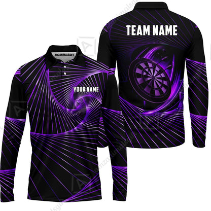 Custom Darts Team Jersey, Personalized Dark Flame Dart Polo Shirt For Players With Name & Team Name